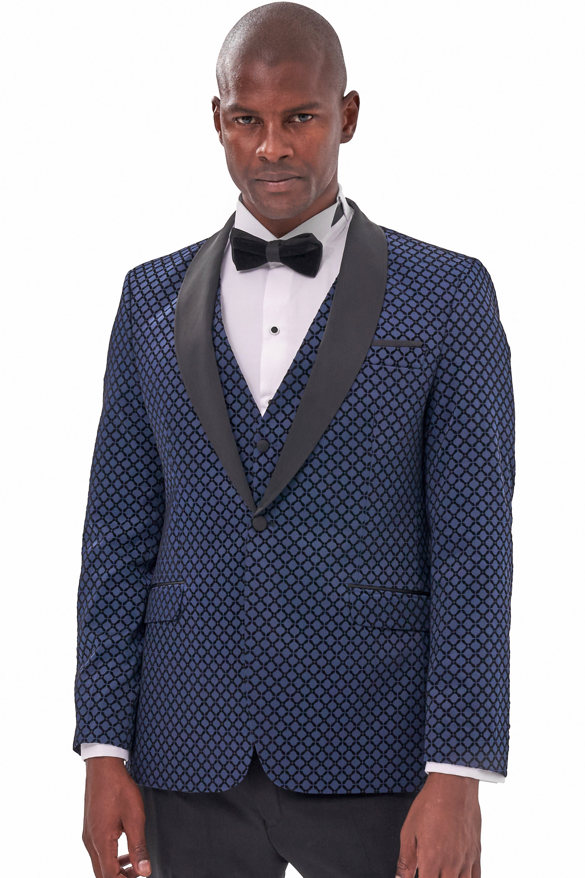 Blue paisley tuxedo clearance jacket